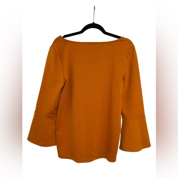 Ann Taylor Factory Burnt Orange Top with Bell Sleeves Size Large - Picture 2 of 8